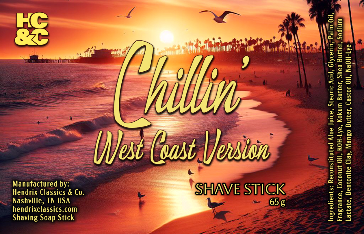 Chillin' West Coast Full Size Shave Stick - Artisan Shave Soap