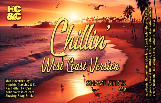 Chillin' West Coast Full Size Shave Stick - Artisan Shave Soap
